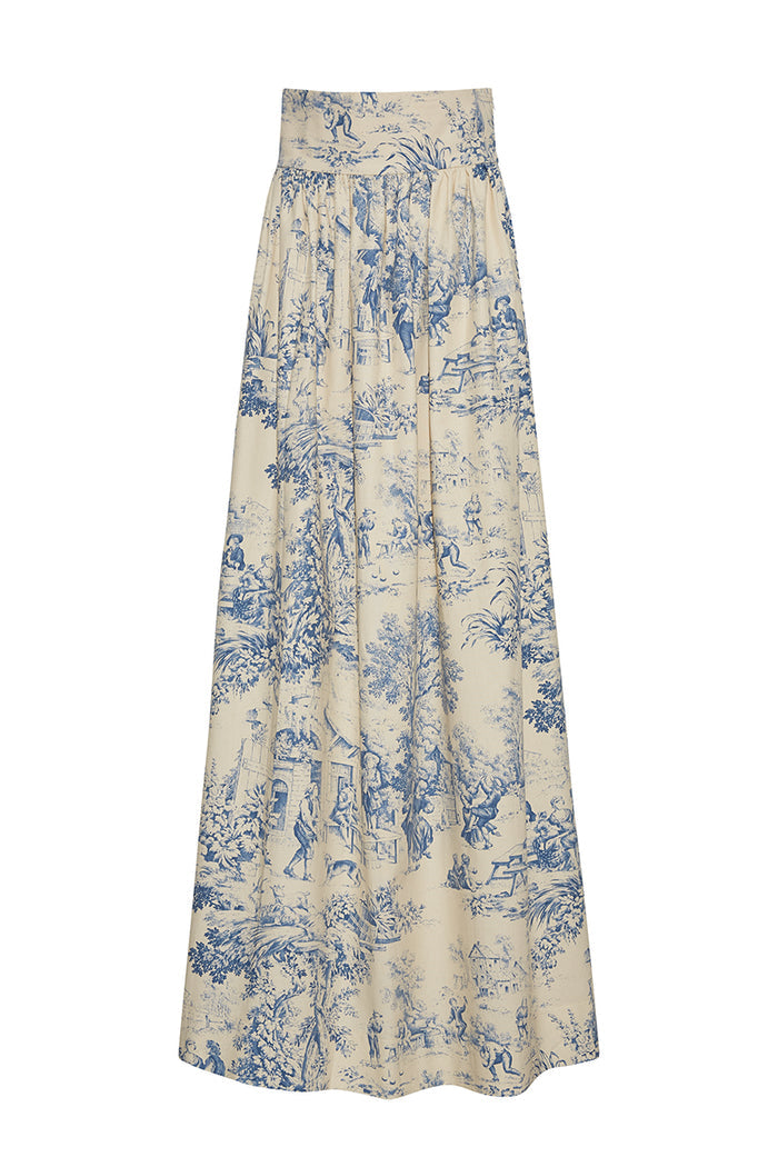 The Brigitte Skirt in Blue Toile