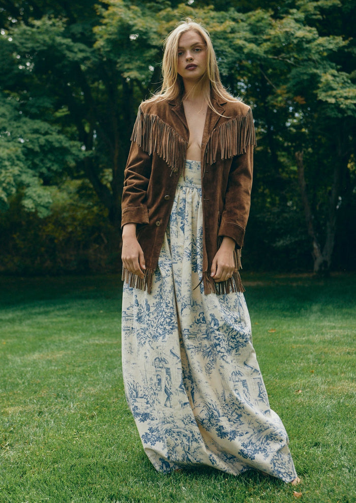 The Brigitte Skirt in Blue Toile