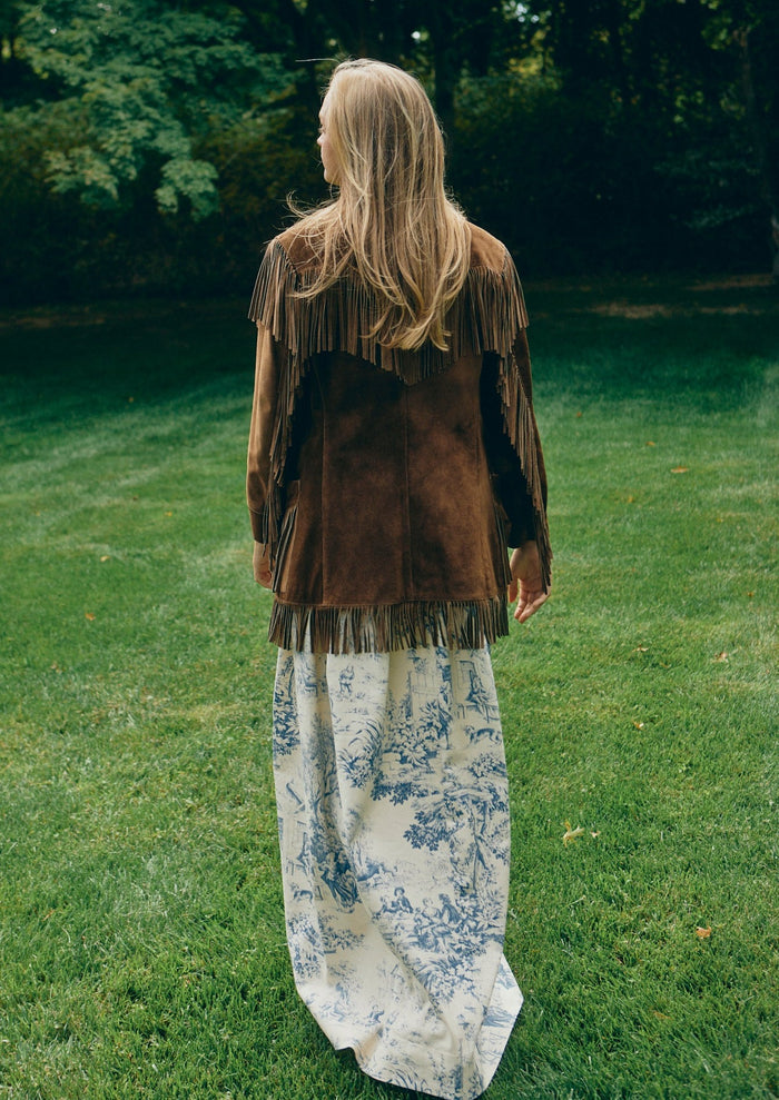 The Brigitte Skirt in Blue Toile