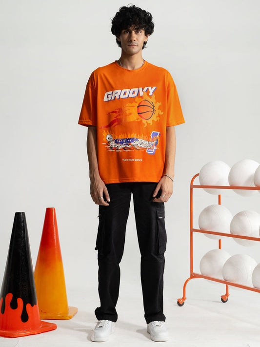 Racing Orange Graphic Tee Flat Lay – The Final Dance – GROOVY Pakistan