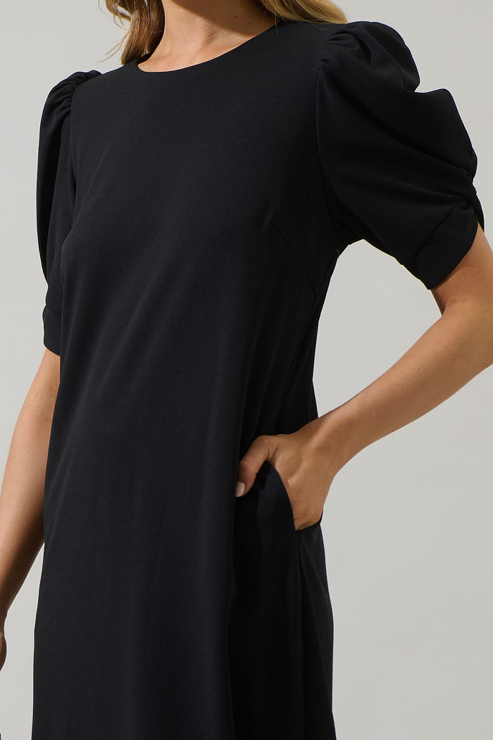 Thora Puff Sleeve Midi Dress