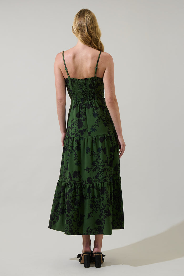 Tindrie Floral Alvis Tiered Maxi Dress