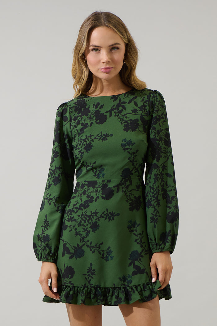 Tindrie Floral Ruffle Flounce Mini Dress