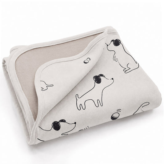 Toddler Blanket, 4 Season® Merino Wool & Organic Cotton Blanket, 52.5" x 40", Puppy
