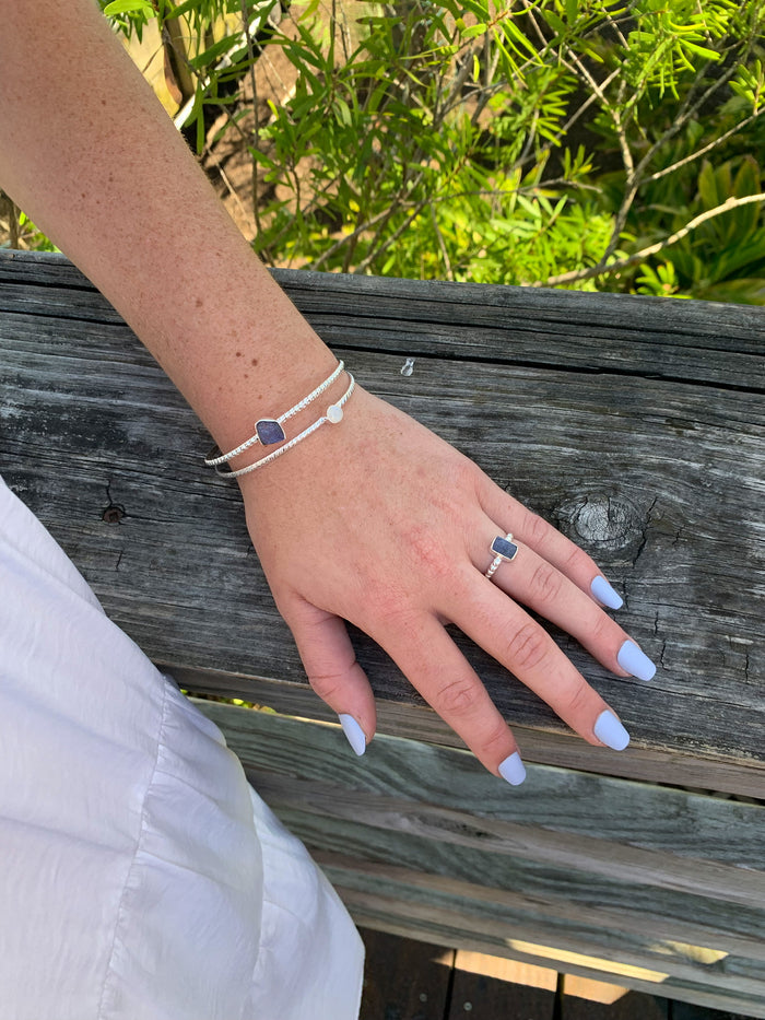 Tranquility Rough Tanzanite nh Ring -Silver