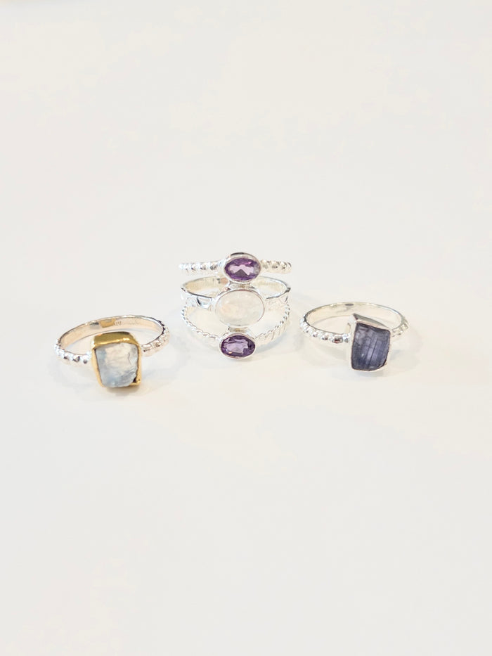 Tranquility Rough Tanzanite nh Ring -Silver