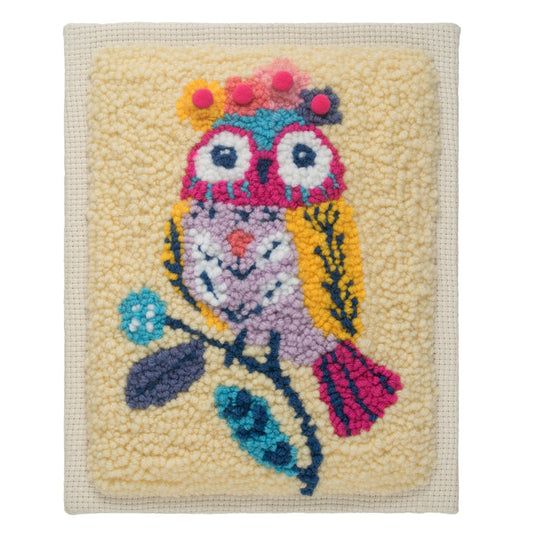Trimits Punch Needle Kit Floss and Hoop: Owl, 15.2cm Diameter, Includes Embroidery Floss, Hoop, Fabric, Punch Needle, Instructions in E...