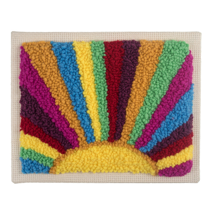 Trimits Punch Needle Kit Floss and Hoop: Sunrays, 15.2cm Diameter, Includes Embroidery Floss, Hoop, Fabric, Punch Needle, Instructions...