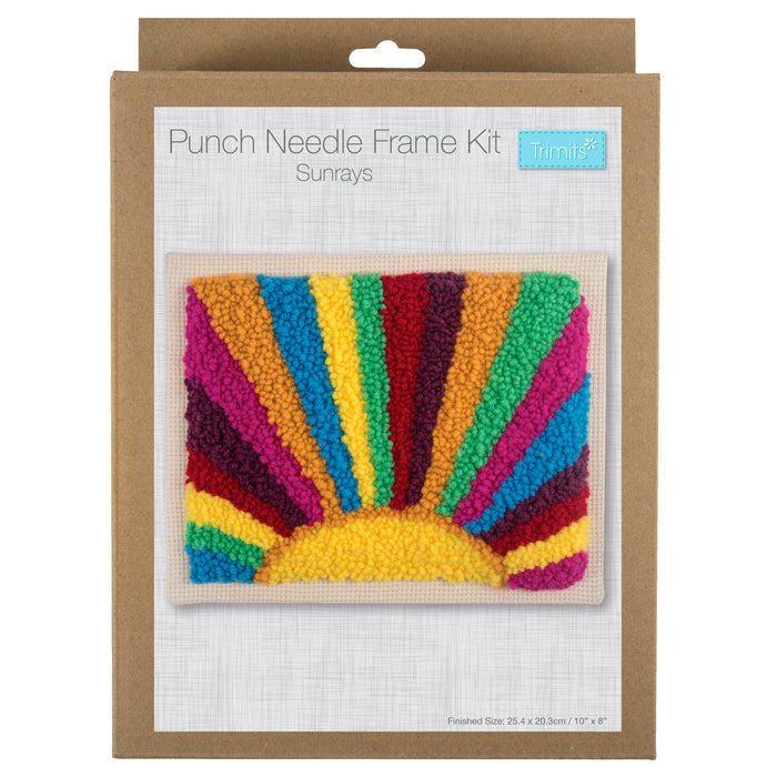 Trimits Punch Needle Kit Floss and Hoop: Sunrays, 15.2cm Diameter, Includes Embroidery Floss, Hoop, Fabric, Punch Needle, Instructions...