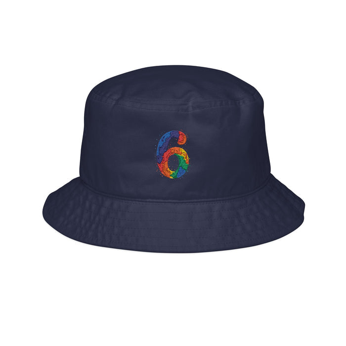 Colorful trucker cap for kids featuring rainbow stripes, cotton twill front, polyester mesh back, snapback and 2.25-inch brim