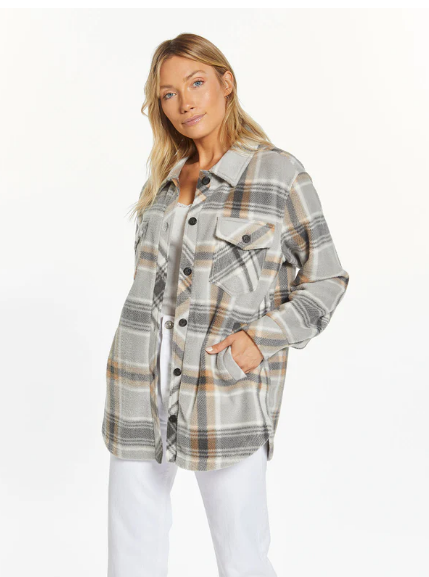 Small / Charcoal/Taupe Plaid
