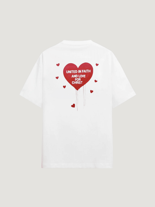 UNITED IN FAITH AND LOVE FOR CHRIST T - SHIRT - COMMANDMENTS