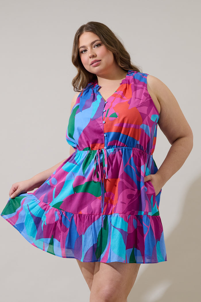 Vemmy Abstract Itzel Shift Mini Dress Curve