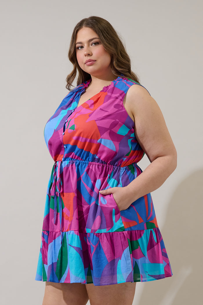 Vemmy Abstract Itzel Shift Mini Dress Curve