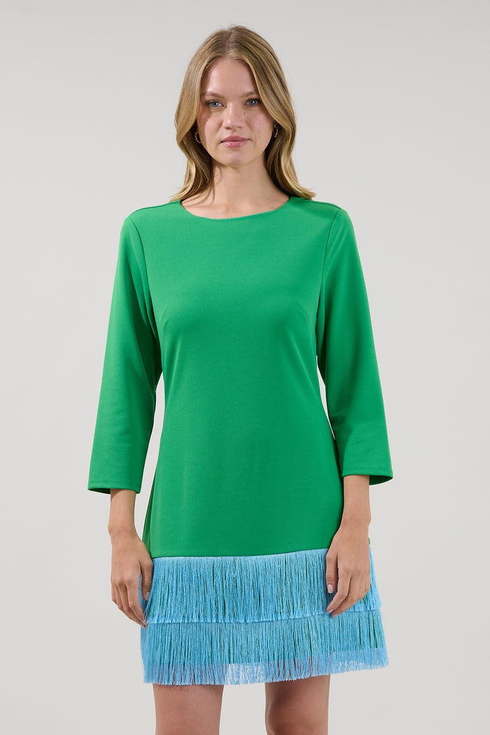 Venetia Fringe Long Sleeve Mini Dress