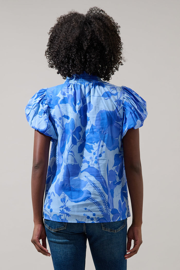 Veran Floral Poly Smocked Top