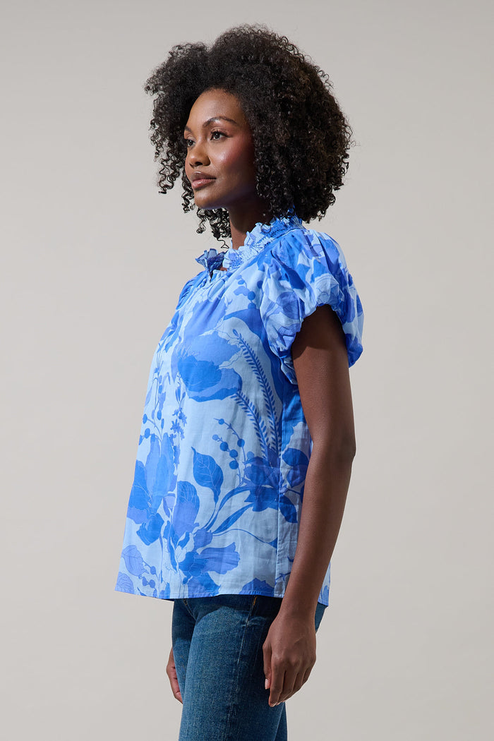 Veran Floral Poly Smocked Top