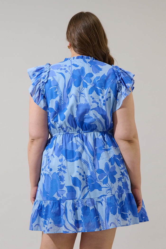 Veran Floral Sardy Mini Dress Curve