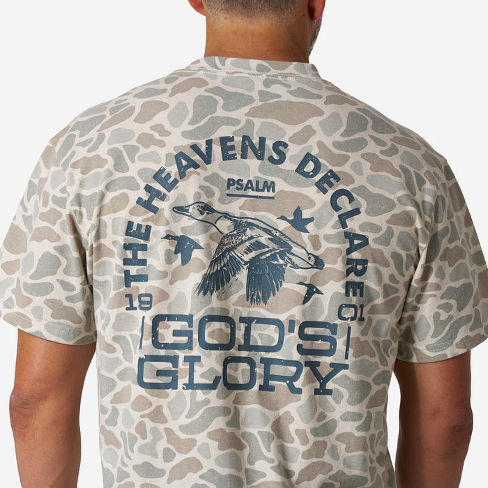 Vintage Washed Tee - God's Glory - Classic Deer Camo