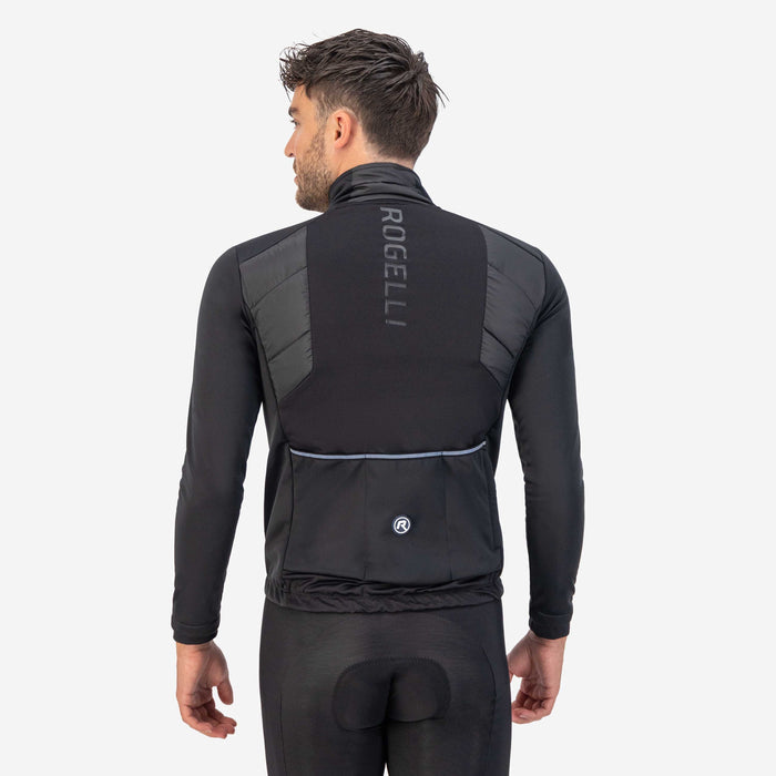 Rogelli Wadded II fietsjack heren zwart gedragen achterkant.