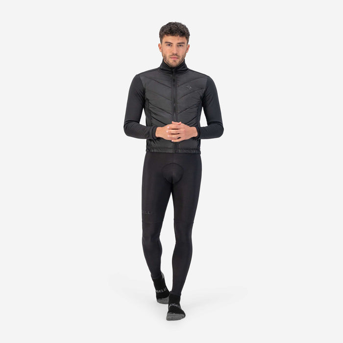 Rogelli Wadded II fietsjack heren zwart gedragen totaalshot.