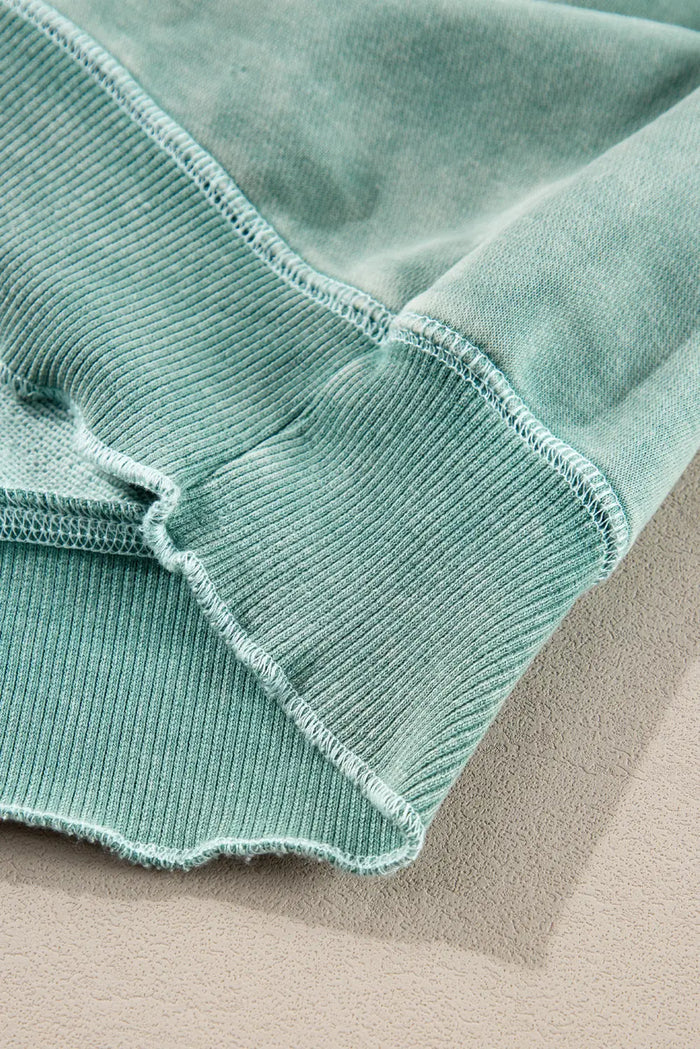 Shop Waffle Patchwork Raglan Sleeve Sweatshirt at eAura