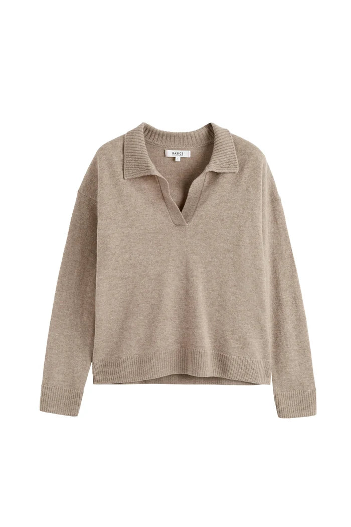 Beige sweater on a white background