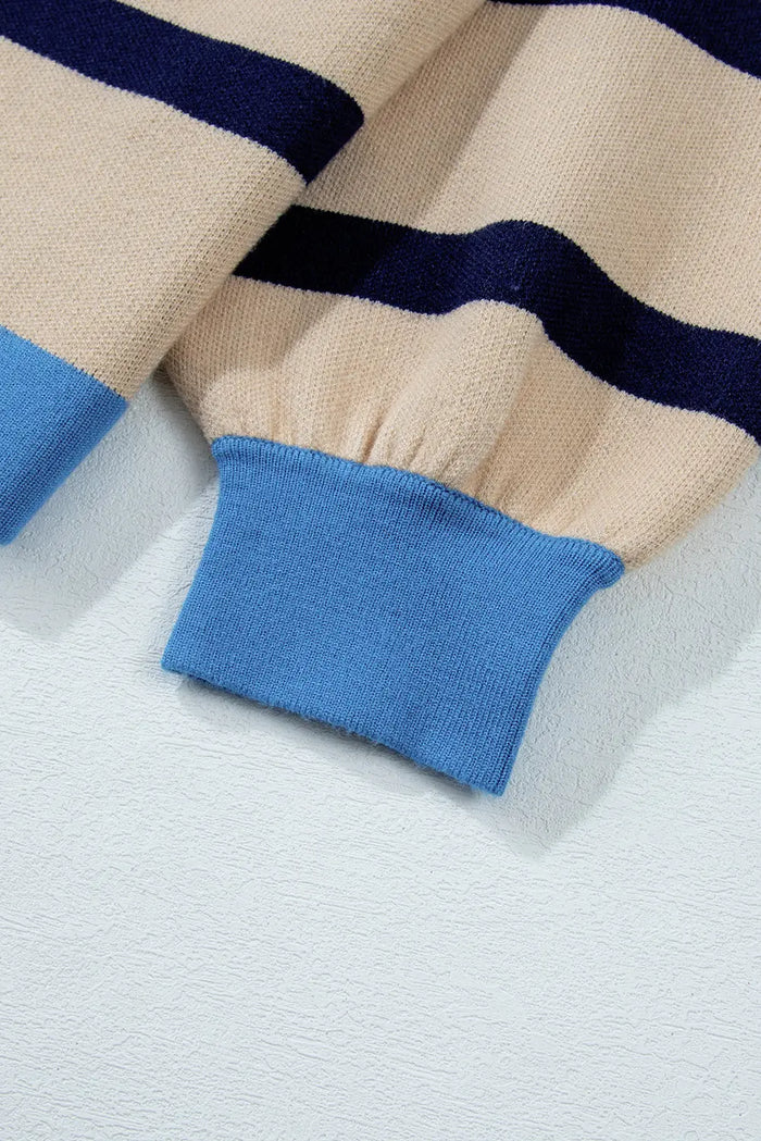 Shop White Colorblock Drop Shoulder Buttoned Loose Cardigan at eAura
