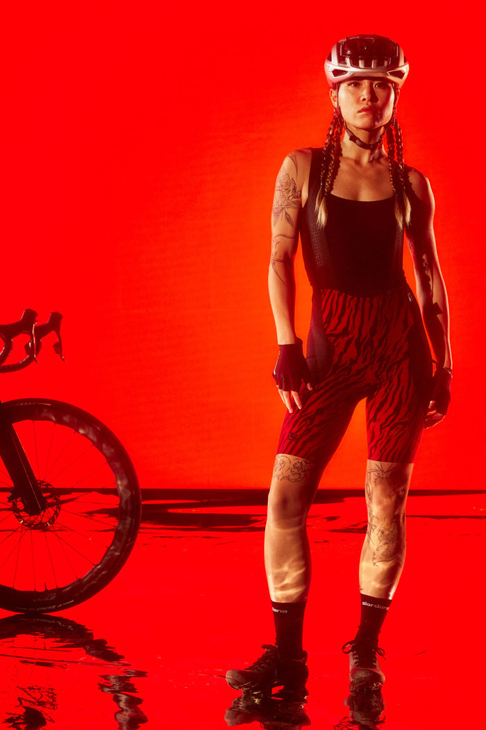Women's Beyond Tiger Gravel Cargo Bib Short by Giordana Cycling, , Made in Italy