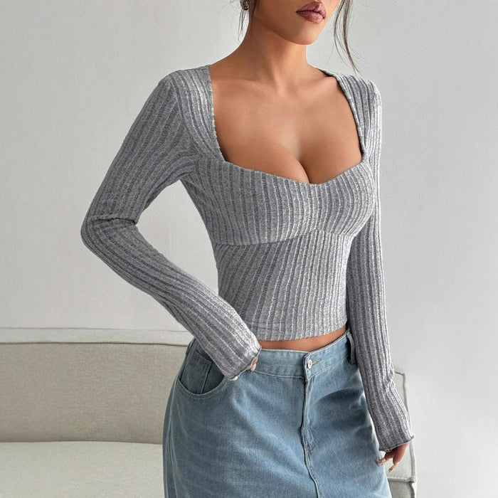 Women’s Brushed Stripe Crop T-shirt – Casual Chic