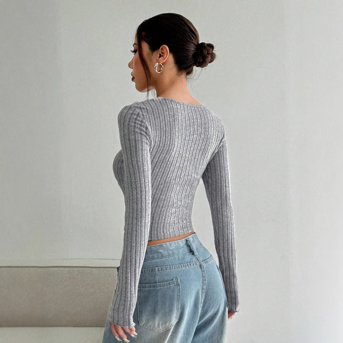 Women’s Brushed Stripe Crop T-shirt – Casual Chic