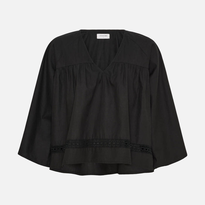 Women's Cotton Siri 3/4 Sleeve Blouse - Black