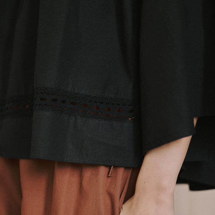Women's Cotton Siri 3/4 Sleeve Blouse - Black