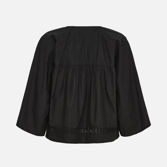 Women's Cotton Siri 3/4 Sleeve Blouse - Black