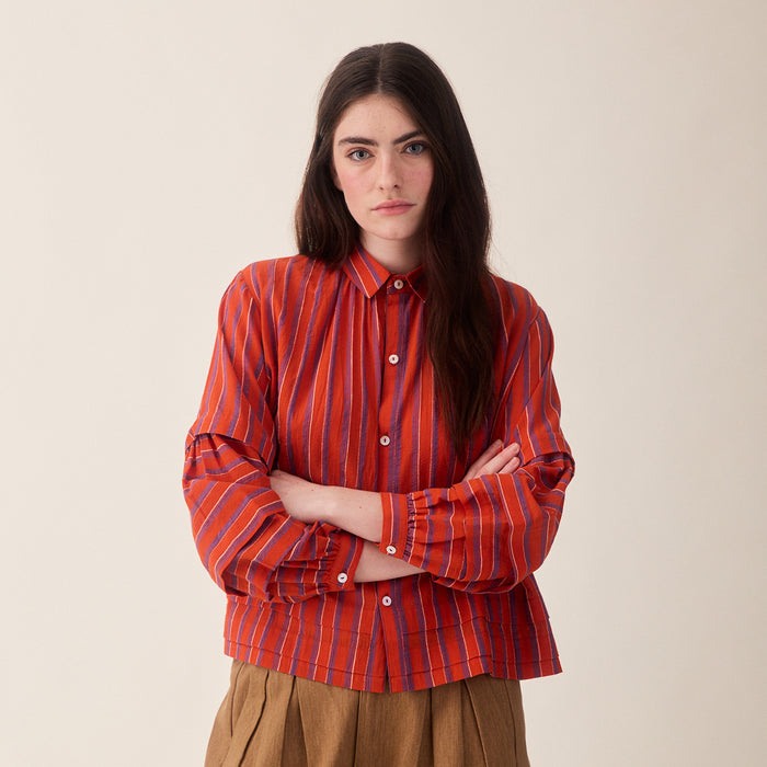 Women's Cotton/Linen Lotta Shirt - Red Stripe