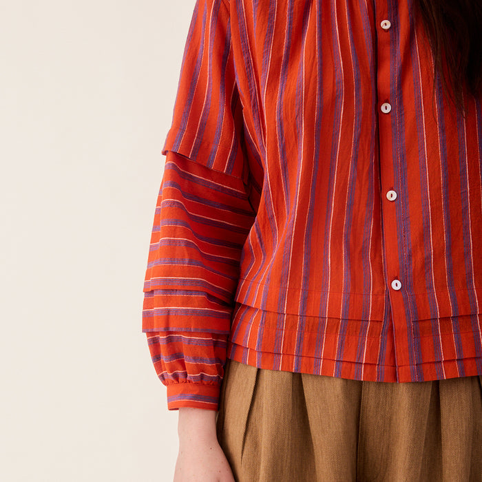 Women's Cotton/Linen Lotta Shirt - Red Stripe