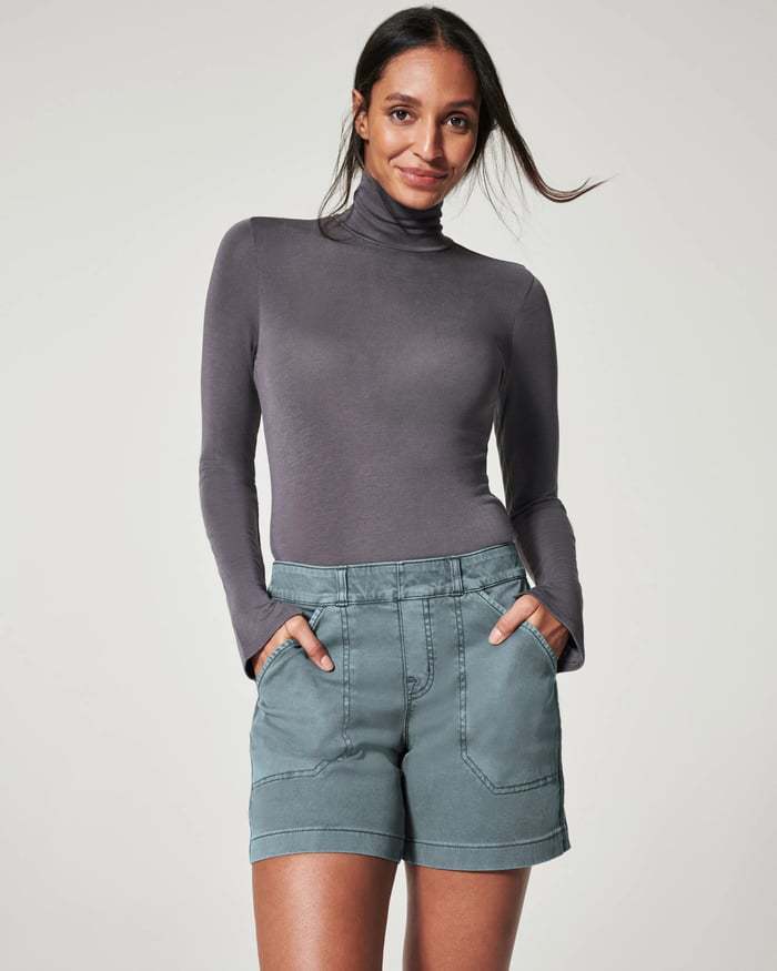 Women’s High-Waist Cotton-Linen Shorts – Stretch