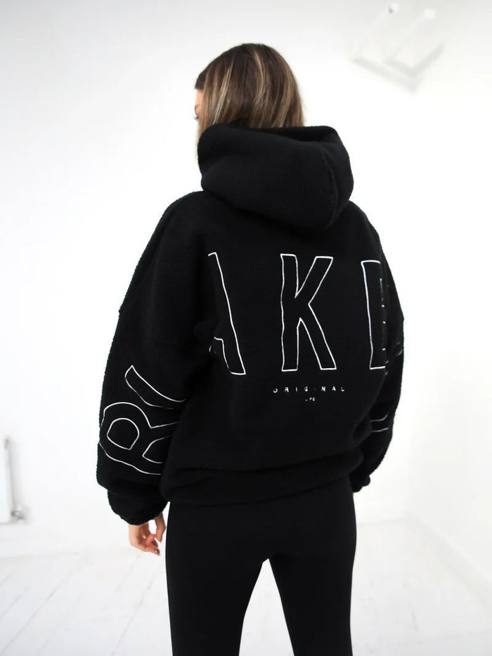 Women’s Lamb Fleece Coat  Loose Fit & Embroidered