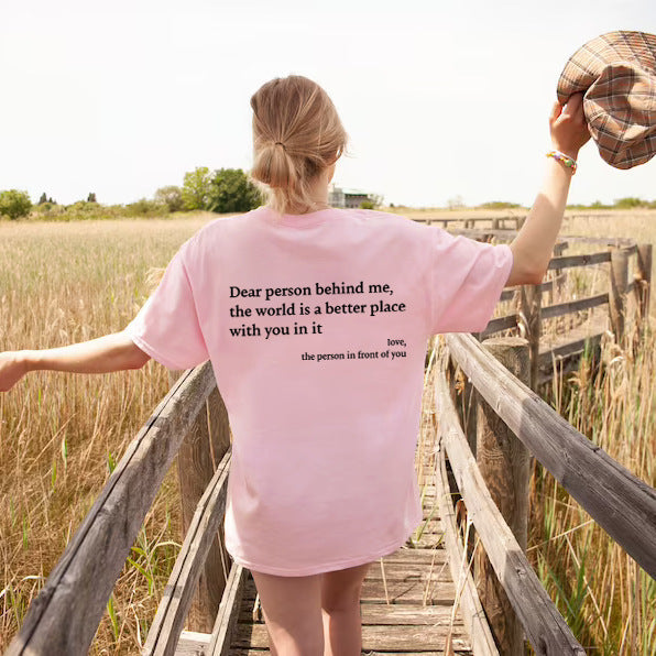 Women’s Letter Print T-Shirt – Chic Casual Slogan Tee