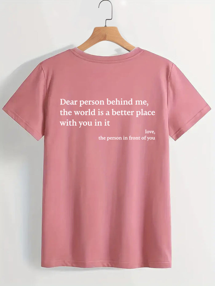 Women’s Letter Print T-Shirt – Chic Casual Slogan Tee