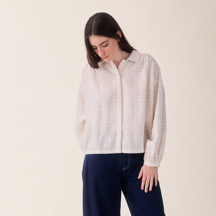 Women's Linen Binni Shirt - White Base