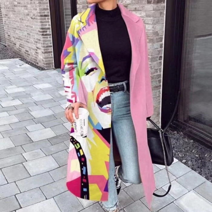 Women’s Plaid Coat – Long-Sleeve, Color-Match Ease