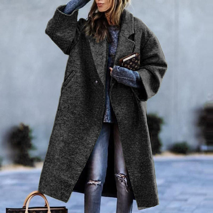 Women’s Plaid Coat – Long-Sleeve, Color-Match Ease