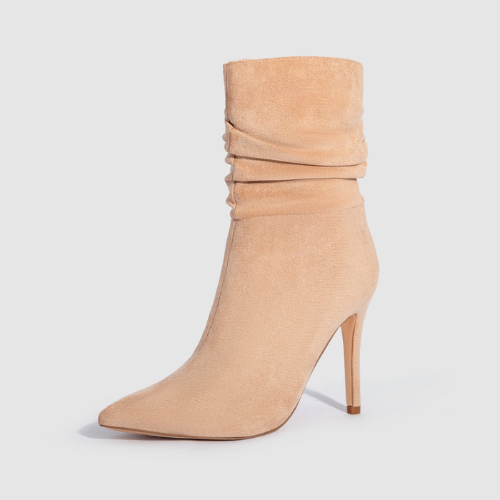 Women’s Suede Pointed Toe Stiletto Boots – Elegant