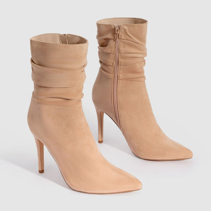 Women’s Suede Pointed Toe Stiletto Boots – Elegant