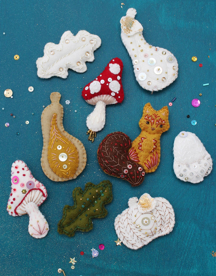 Woodland  Ornaments / Wreath and Decorations Embroidery Pattern Booklet, Sewyeah