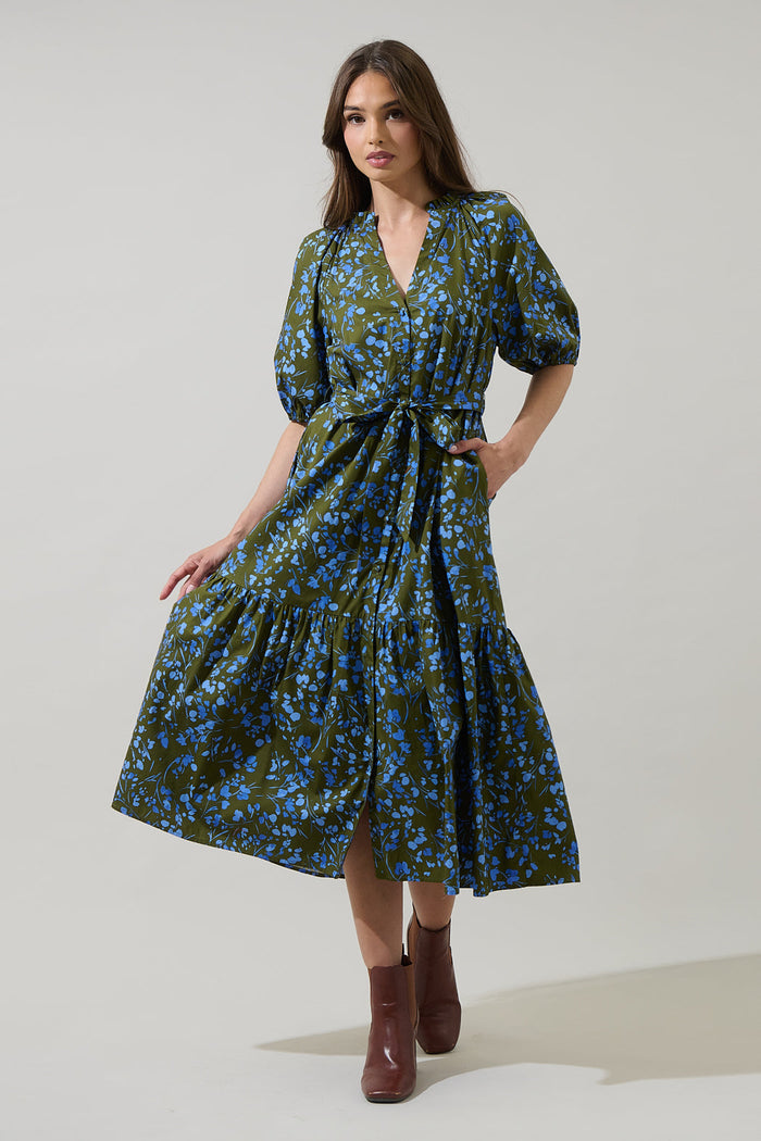 Wynette Tiered Midi Dress Solvay Floral