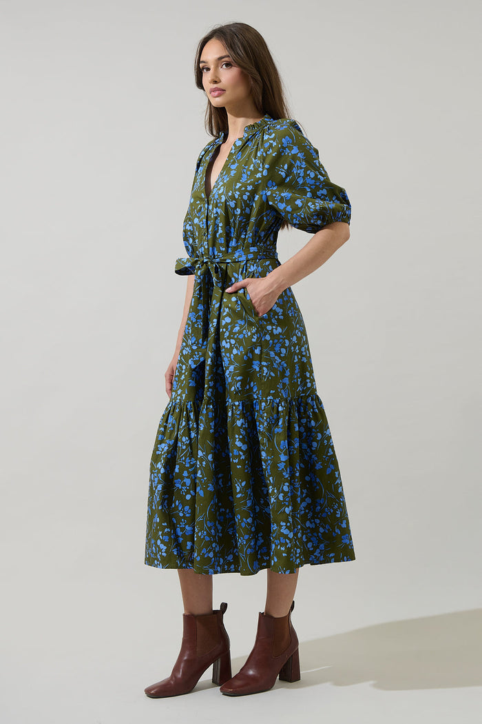 Wynette Tiered Midi Dress Solvay Floral