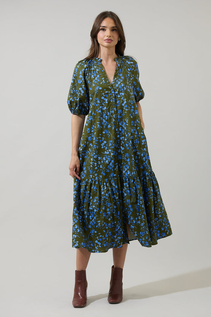 Wynette Tiered Midi Dress Solvay Floral