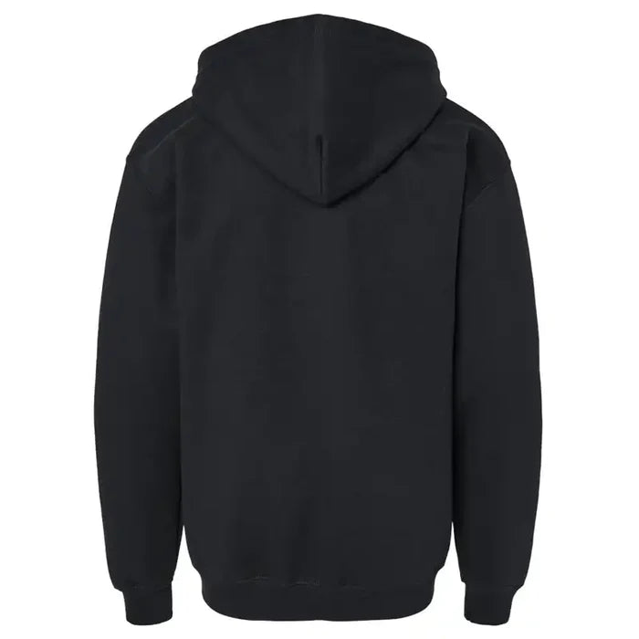 Back view of black hoodie
